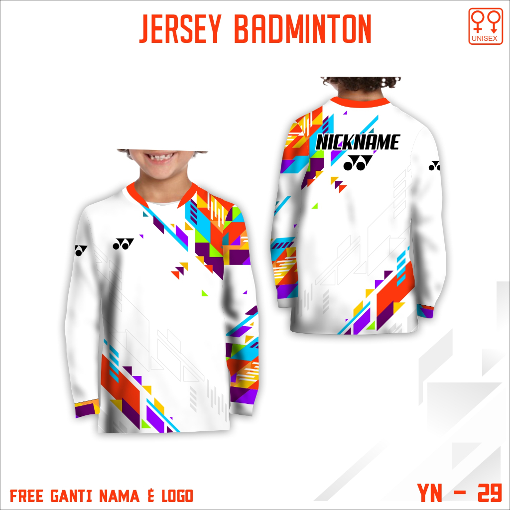 Jersey anak kaos badminton baju olahraga bulutangkis yonex lengan panjang