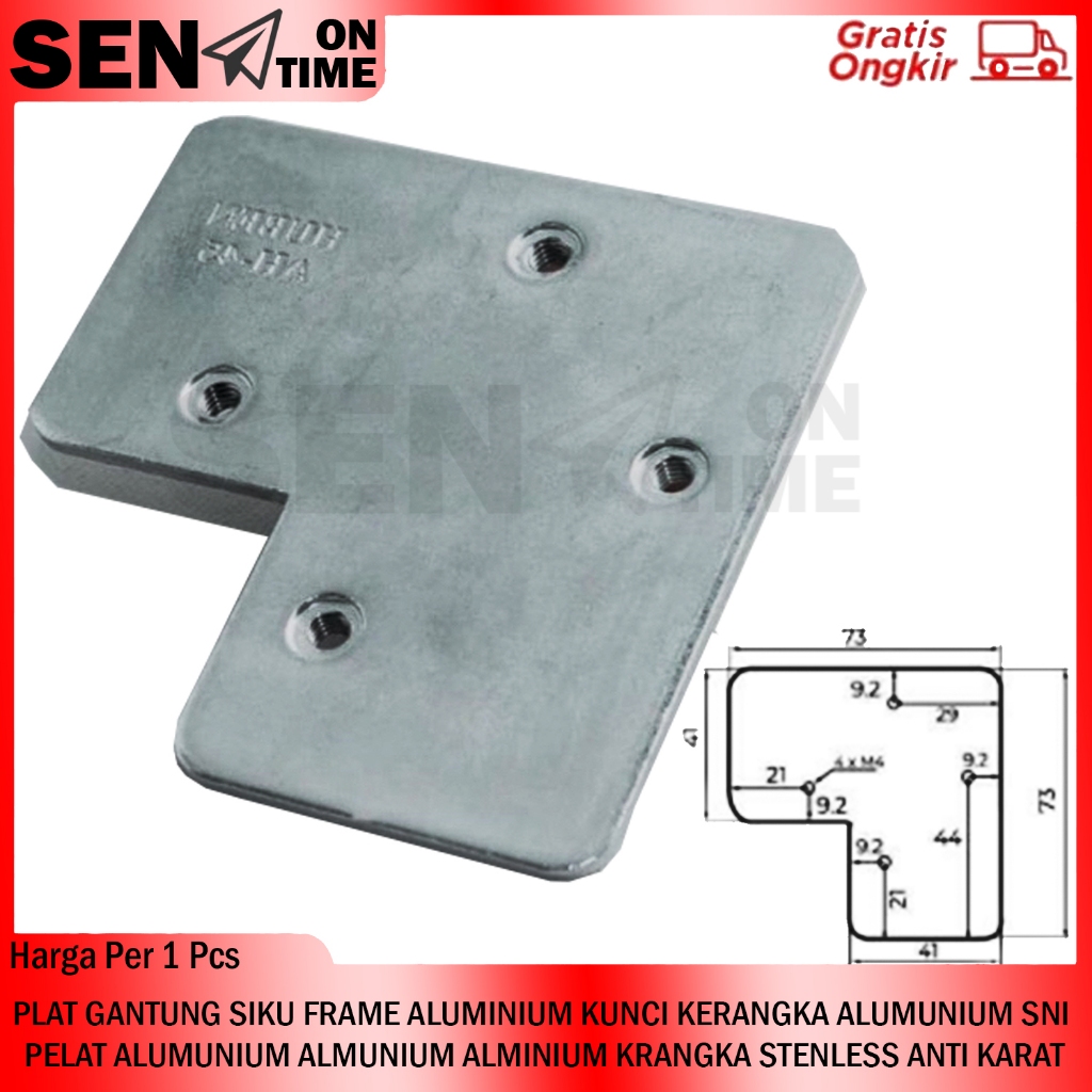 Plat Gantung Siku Frame Aluminium Kunci Kerangka Alumunium Pelat Alumunium Almunium Alminium Krangka