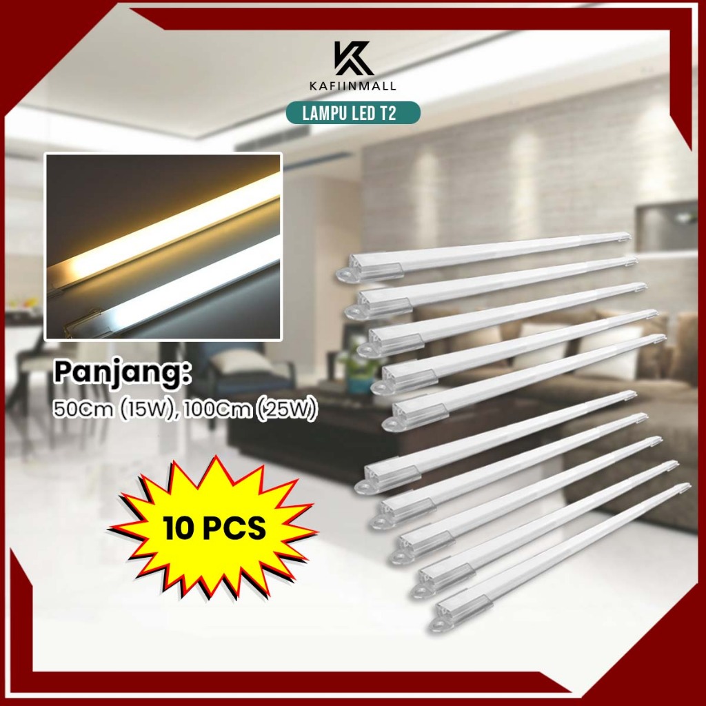 10PCS LAMPU T2 TUBE 15W 25W Lampu hias Lampu Led Meja Rias Make Up Lampu Kaca Rias Lampu panjang