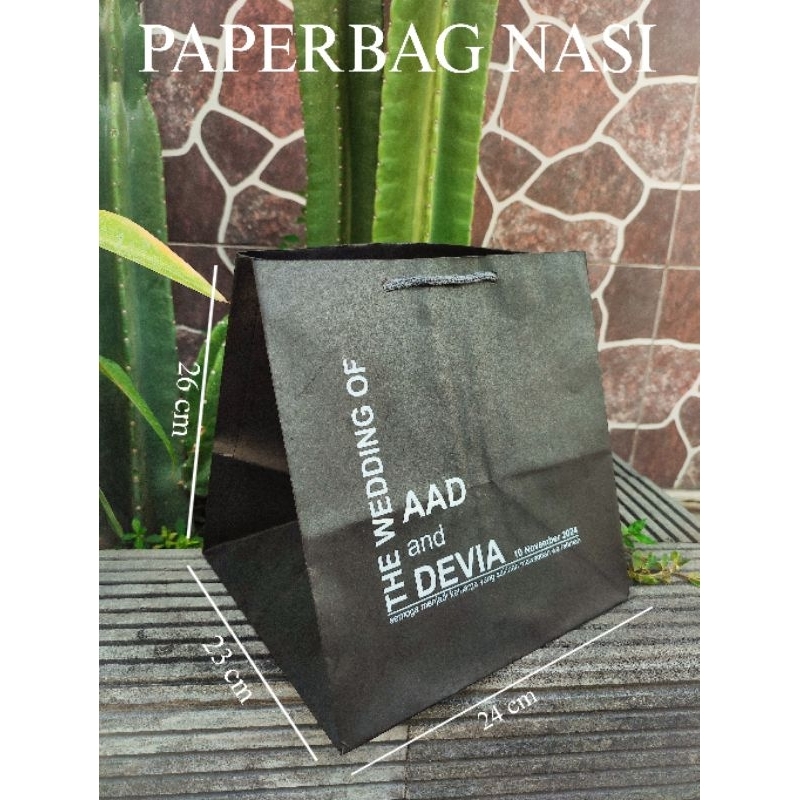 

Tas Paper bag Hitam | Tas Nasi uk 24×23×26 cm | Tas Custom