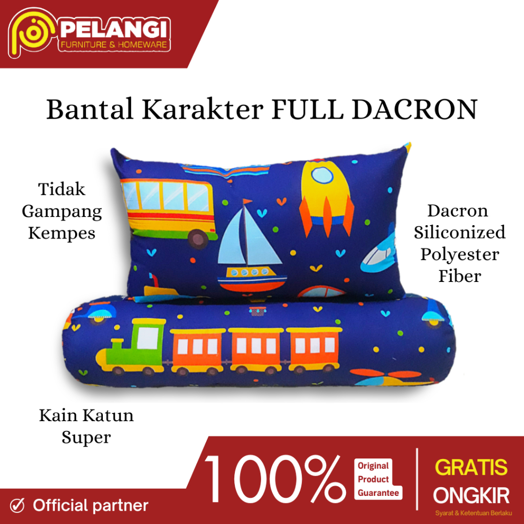 Bantal Guling Superior Karakter Anak | Bantal Dakron Dacron | Bantal Guling Motif Karakter