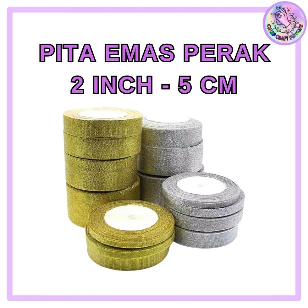 

Pita Emas Perak 2 Inch (5 Cm) // Pita Glitter