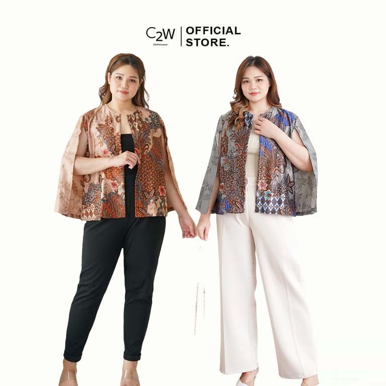 C2W Clothtowear XXL Blazer Outer Batik Wanita All Size Satin Women's Clothes Elegant BIG SIZE 651-AL