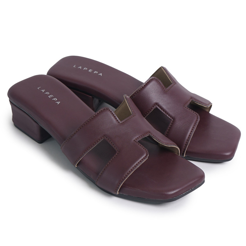 LAPEPA YUK - HOWIE Sandal Wanita Slop High Heels Tinggi 4cm Size 36 - 40 Sendal Selop Premium Elegan