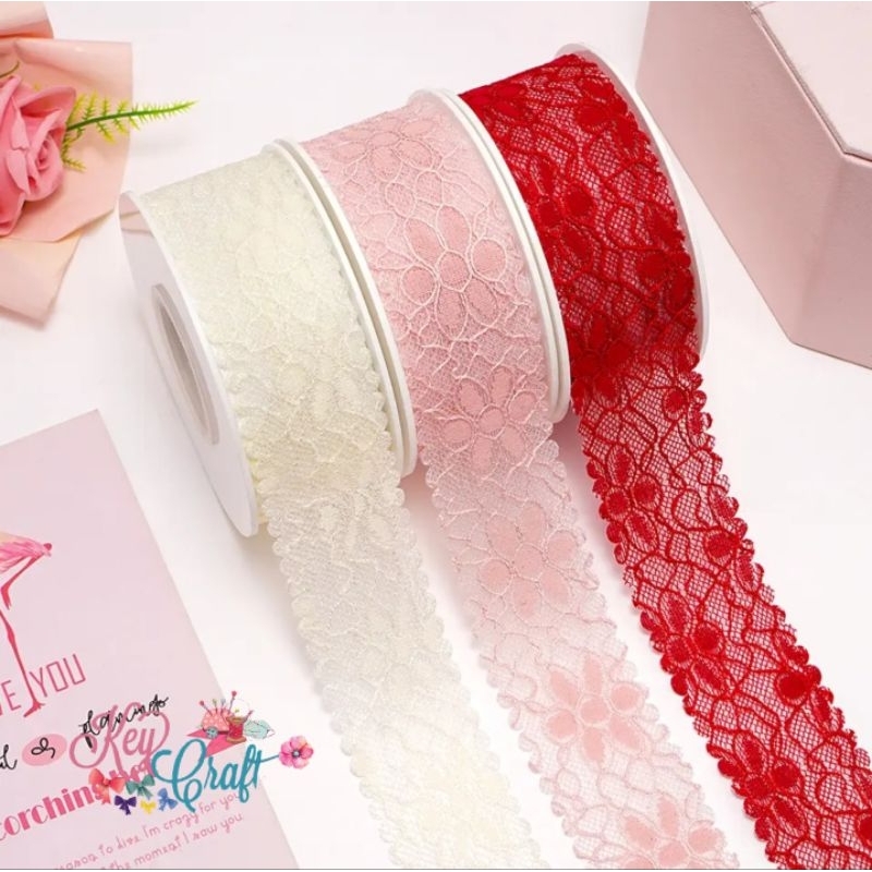 

Pita Renda korea bergelombang size 3,8cm