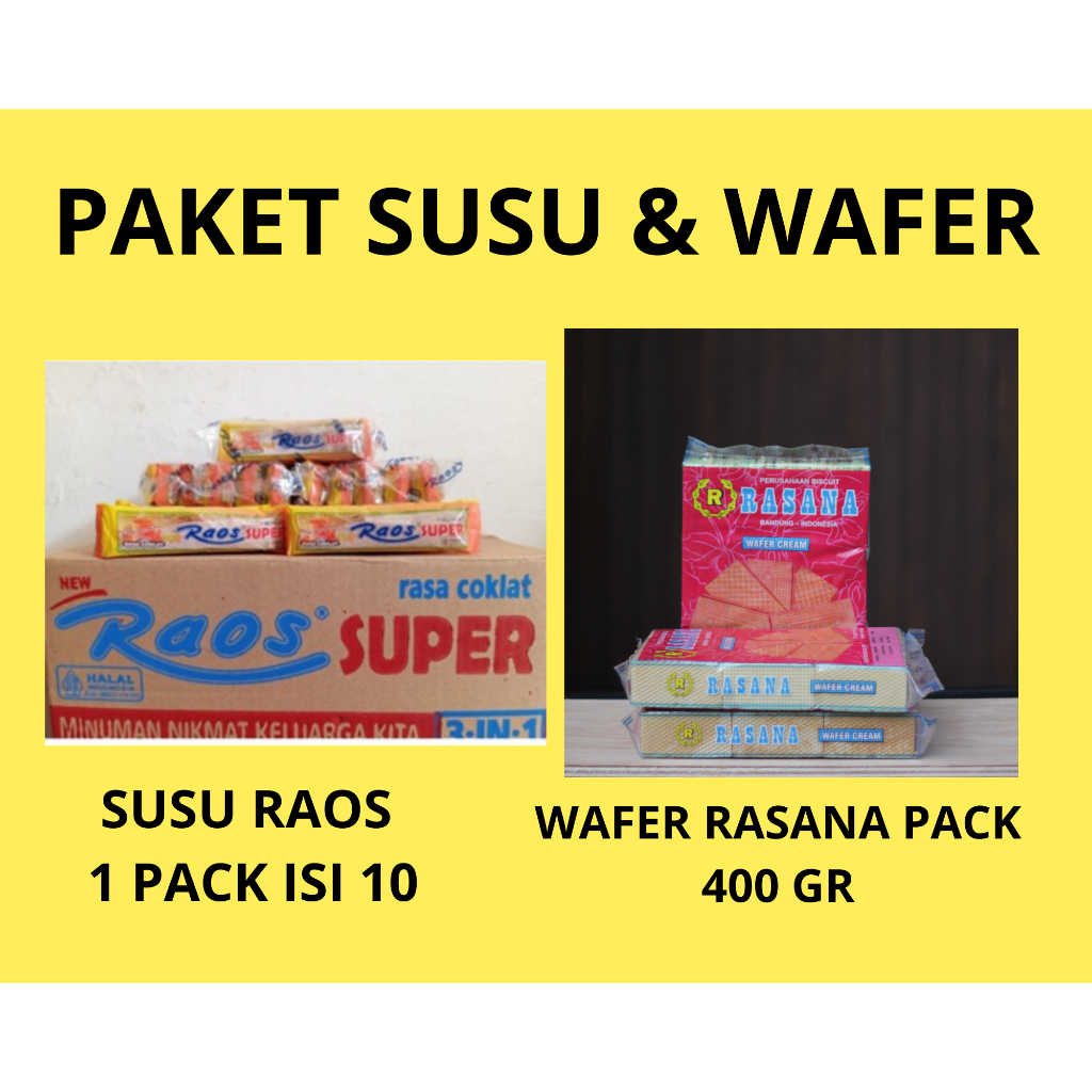 PAKET HEMAT SUSU RAOS & WAFER BALOK RASANA PACK 400 GR