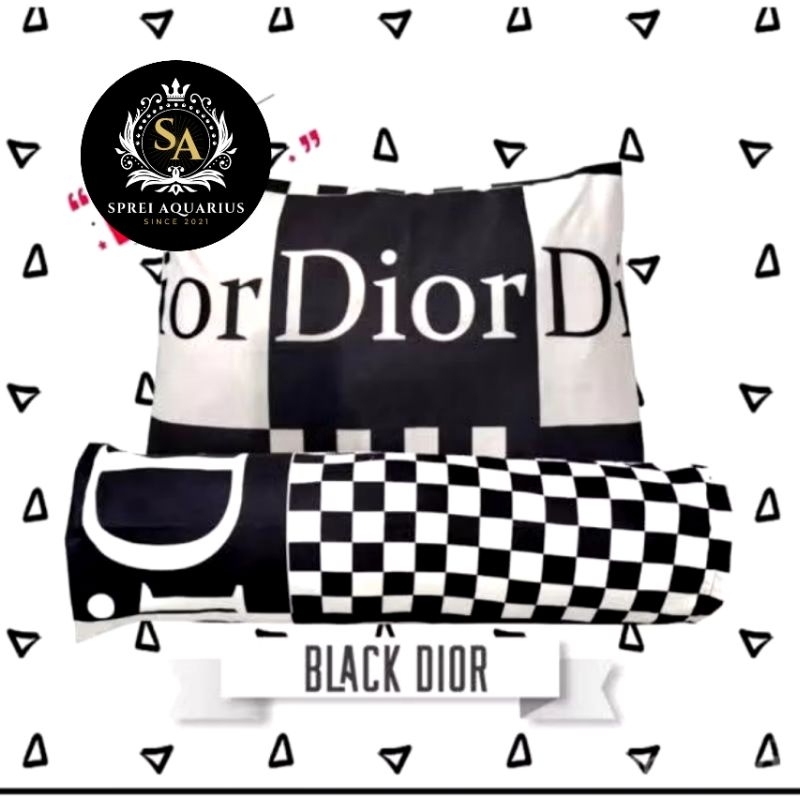 SARUNG BANTAL DAN SARUNG GULING KOTAK PUTIH HITAM