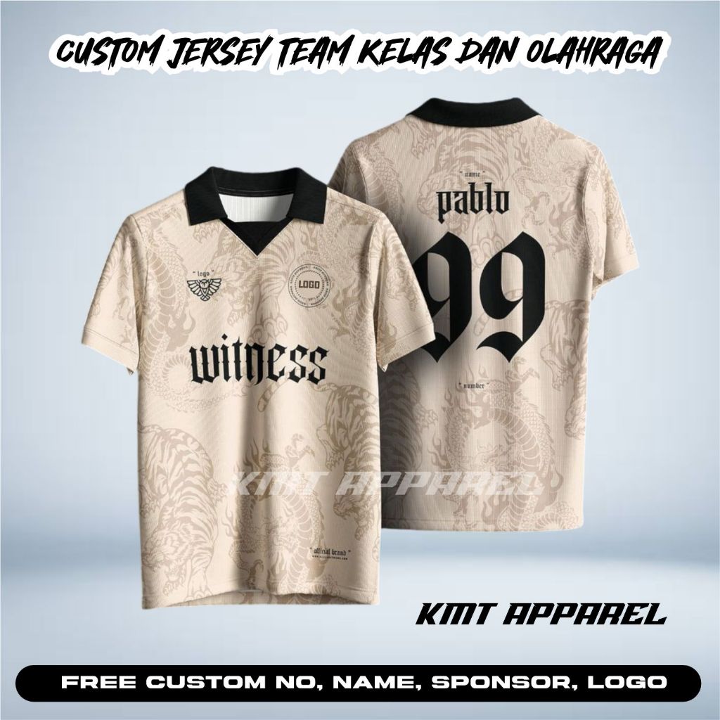 COD  JERSEY SEPAKBOLA BOLA FUTSAL | VOLLEY | BADMINTON UNISEX retro kotak hitam merah PRINTING VOLI 