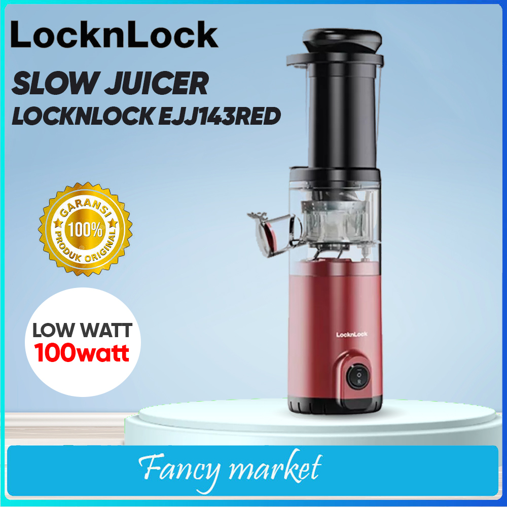 SLOW JUICER LOCKNLOCK EJJ143RED LOW WATT 100W - Garansi 1 th