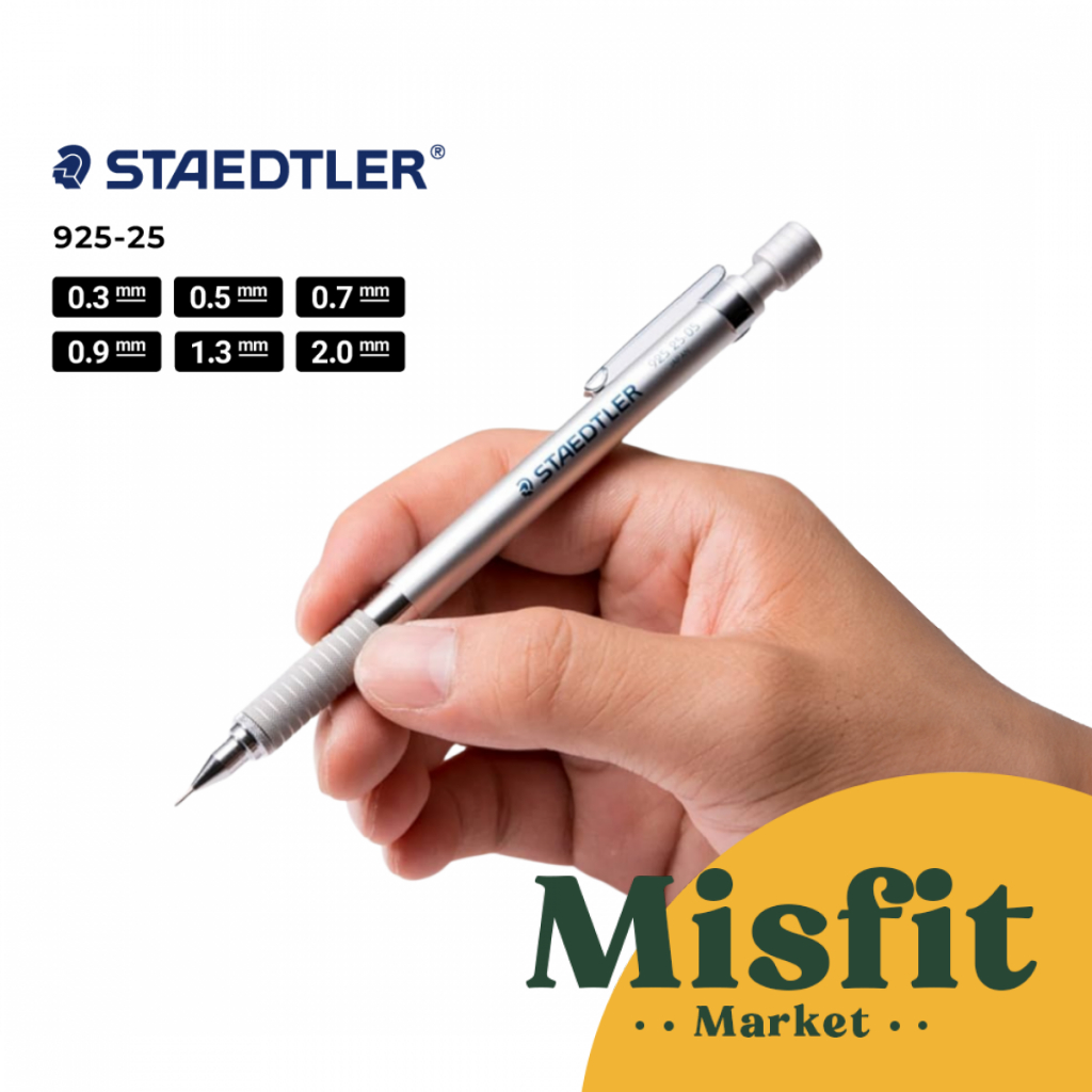 Staedtler 925-25 Mechanical Pencil 0.3 0.5 0.7 0.9 1.3 2.0 mm Pensil Mekanik Cetek Gambar