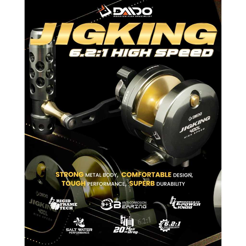 REEL PANCING DAIDO JIGKING OVERHEAD OH HIGHSPEED RATIO SALTWATER SW 200L 300L 400L