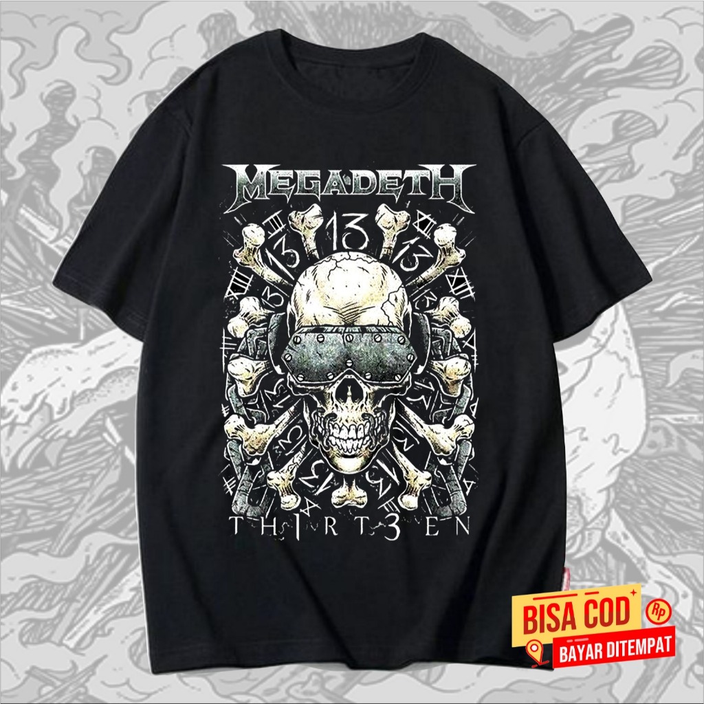 KAOS BAND MEGA DEATH DISTRO BAND LUAR METAL