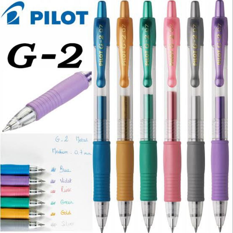 

Pulpen Gel PILOT G2 0.7 Metallic Series / PILOT BL-G2-7