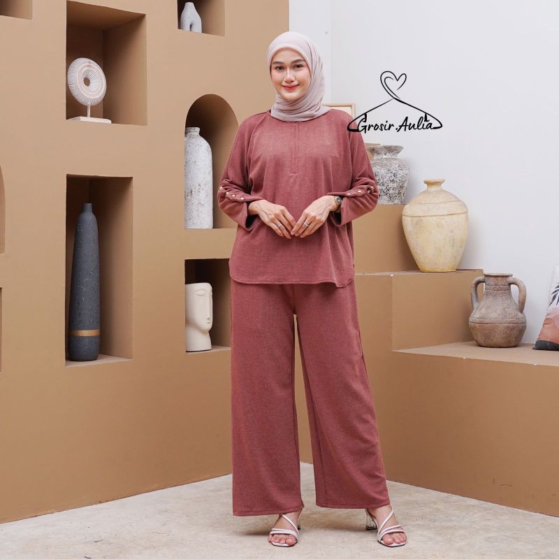Arimbi One Set 2in1 Setelan Wanita|Knit Polos Casual Daily