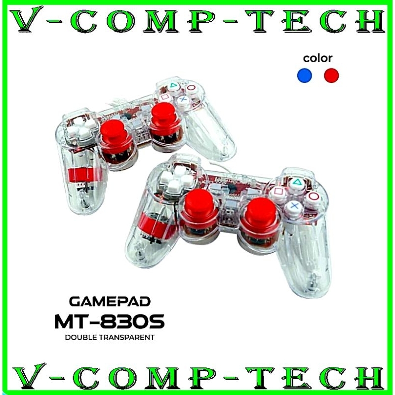 Gamepad stik USB PC-Laptop-PS Double getar Transparan M-tech