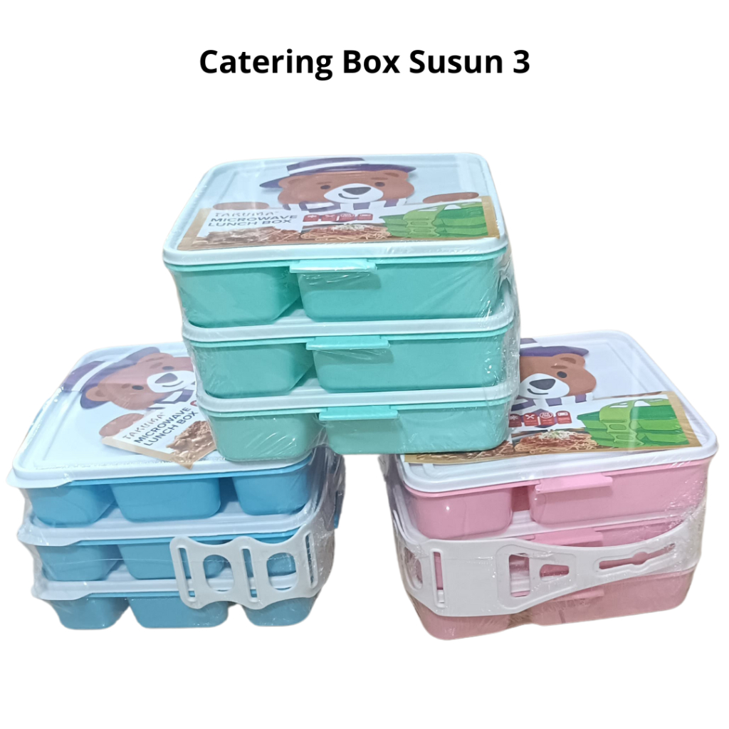 Catering box susun 3 / tempat makan susun 3 plastik
