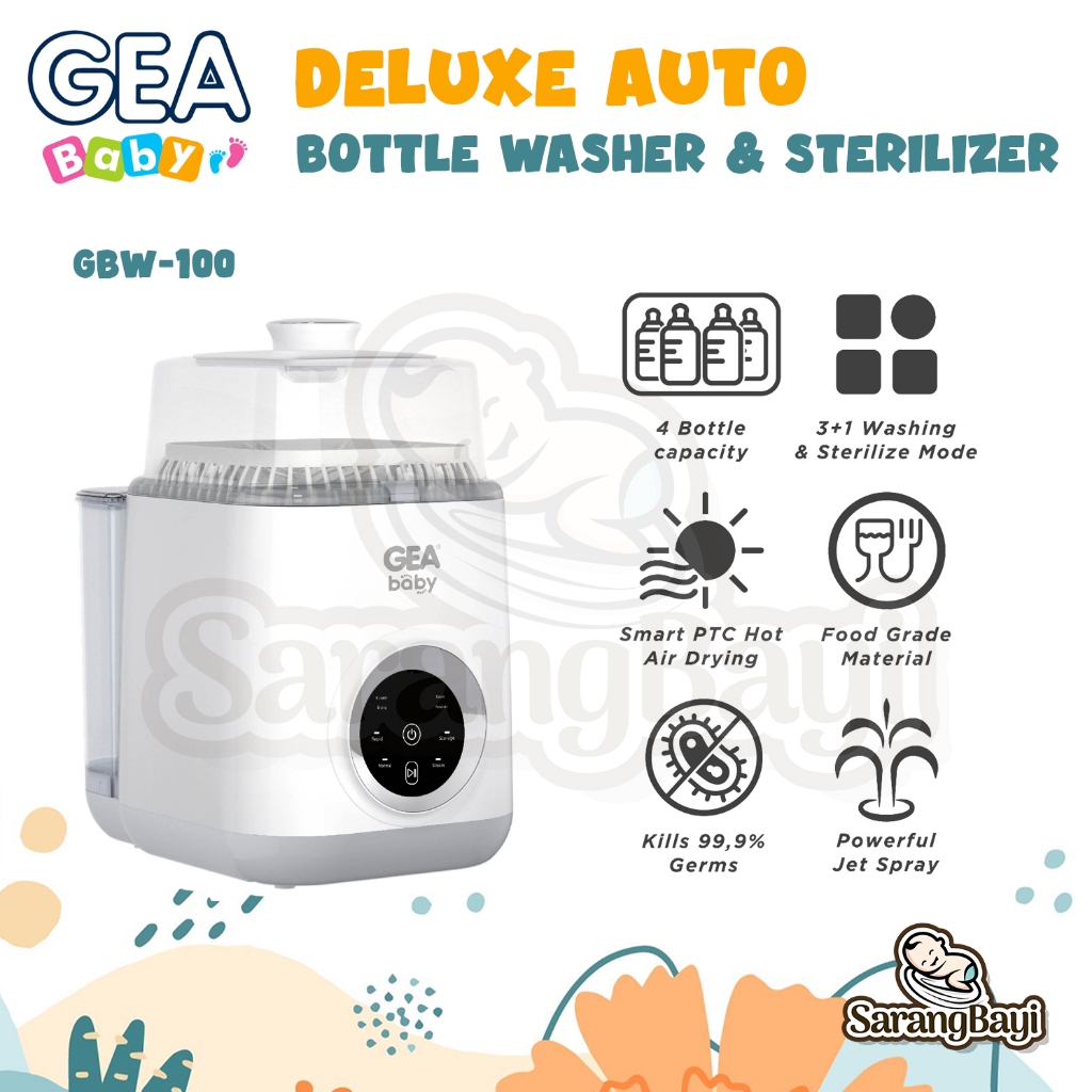 GEA Baby Deluxe Auto Bottle Washer and Sterilizer GBW 100 / Pencuci Pengering dan Steril Botol Bayi