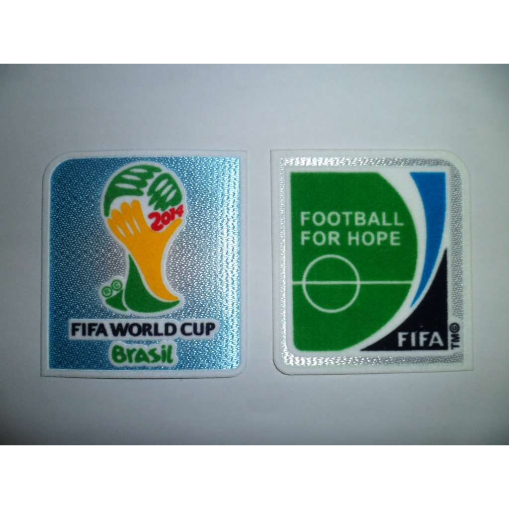 Sepasang Patch WC World Cup Brasil 2014 Piala Dunia Retro HK Velvet HQ