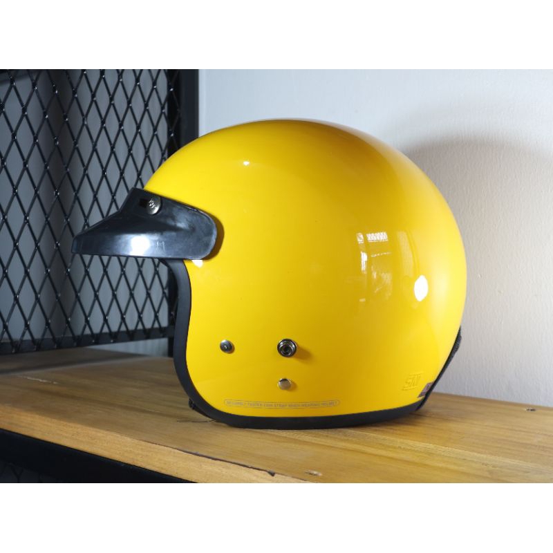 Helm Bogo retro ARY cargloss polos tanpa sticker Kuning