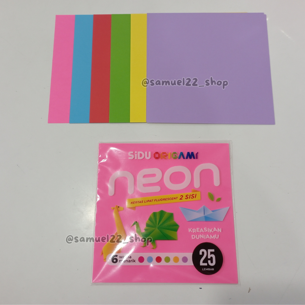 

Kertas Origami / Kertas Lipat SIDU 14 x 14 Isi 25 Lembar Warna Neon / Fluorescent