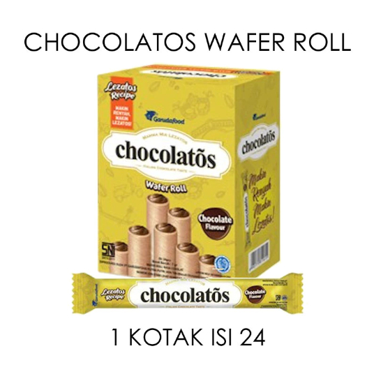 

Chocolatos Wafer Roll 9 Gr Isi 24 Pcs / Pack