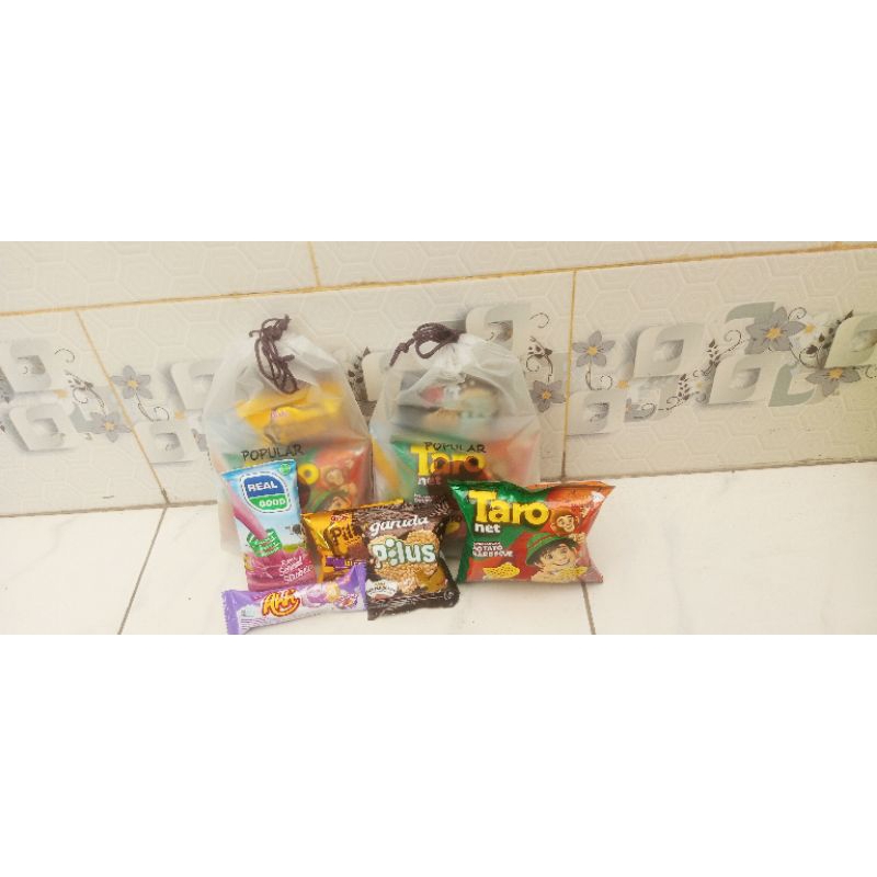 

Hampers Snack ultah anak Pouch Serut Aj/Bingkisan Snack Ultah