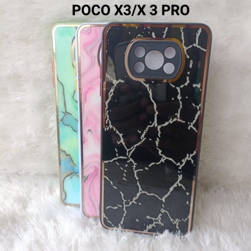 Case Silikon Marmer Glossy Xiaomi Poco X3 X3 PRO Mengkilap Case
