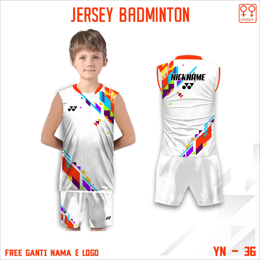 Setelan jersey anak kaos badminton baju olahraga bulutangkis singlet yonex