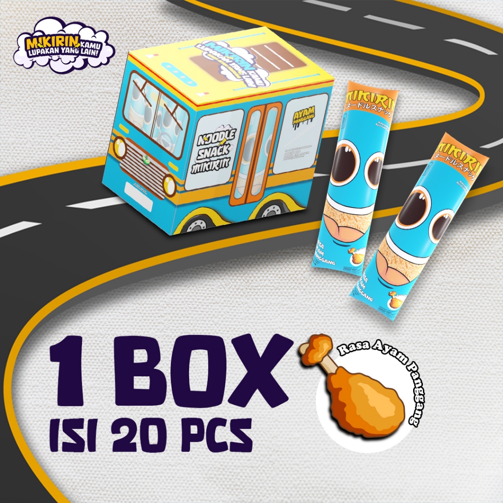 

Mikirin Mie Kremes Noodle Snack Rasa AYAM PANGGANG 1 Box isi 20 bungkus @16gr