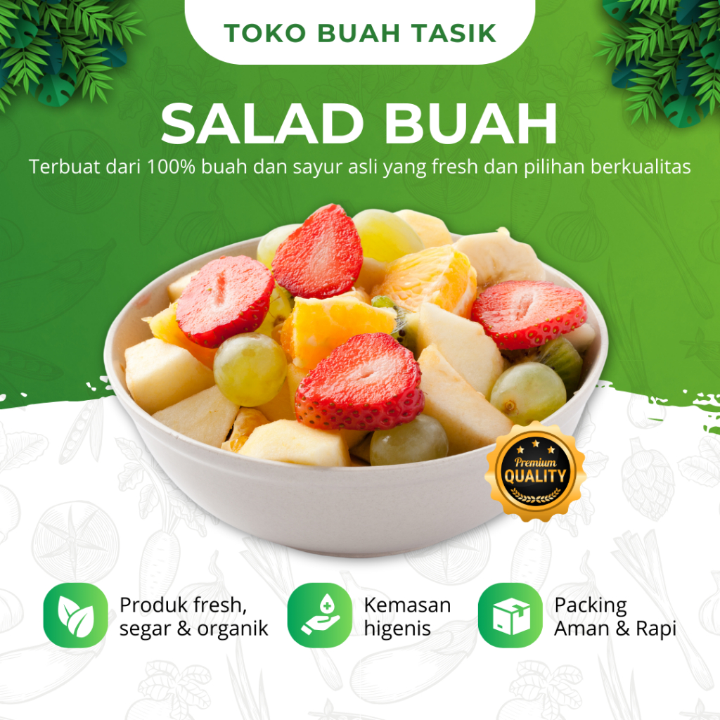 

Salad Buah Premium Fresh Banyak Topping Segar Alami Asli Tanpa Pengawet