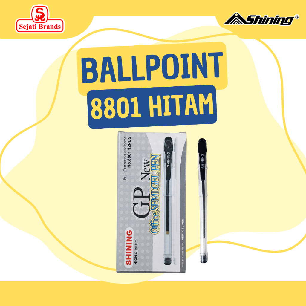 

Ballpoint 8801 Hitam/ Pulpen Tinta Hitam / Pulpen Murah 1 Lusin (12Pc)