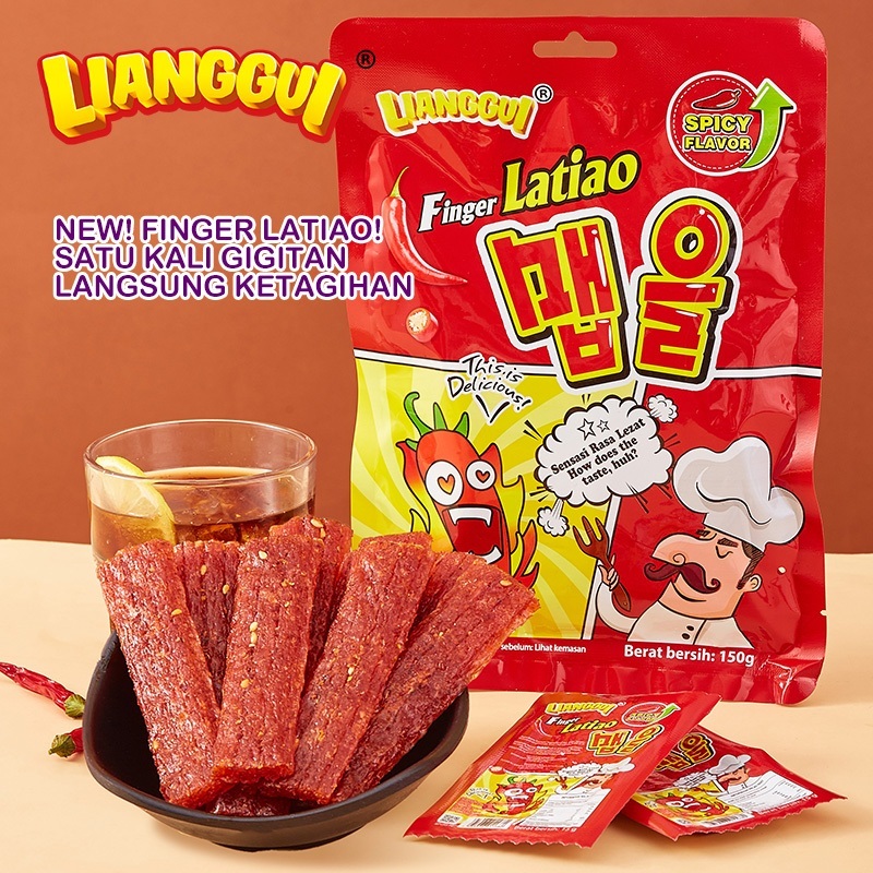 Halal Lianggui Latiao finger latiao skin cemilan snack china Import makanan ringan pedas