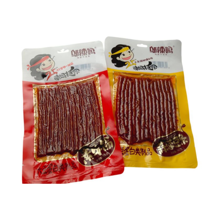 

Latiao gluten snack vegetarian foodVarian Tendon spicy bungkus merah Garlic cincang bungkus kuning 100g