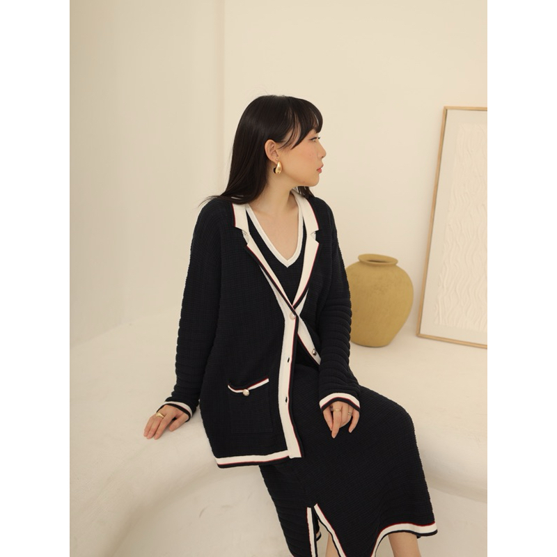 JII - TAKA DRESS MISU CARDI in navy