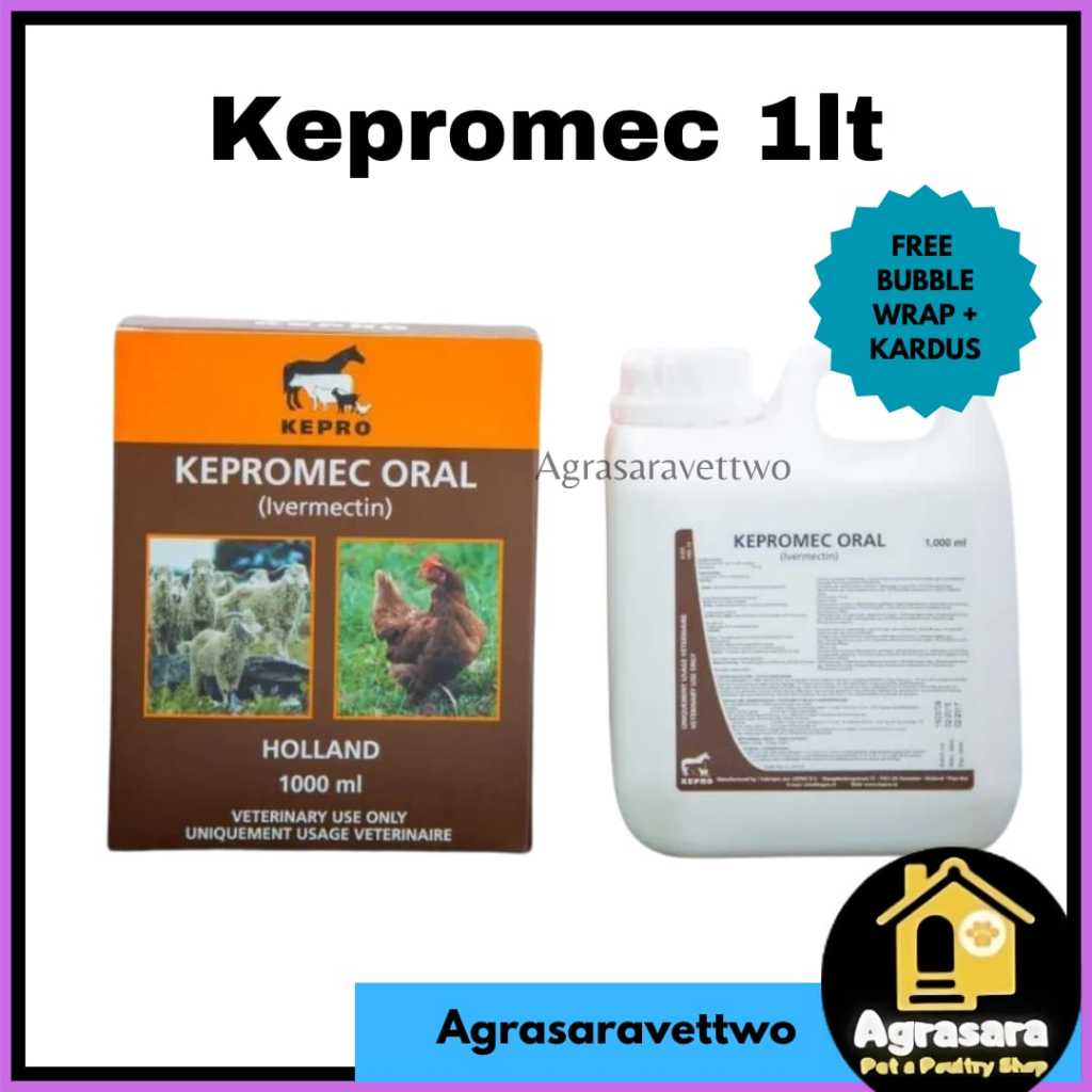 KEPROMEC ORAL 1 LITER -Obat Cacing Gudig Scabies Ternak Sapi Ayam Kambing Anjing Kucing Kelinci