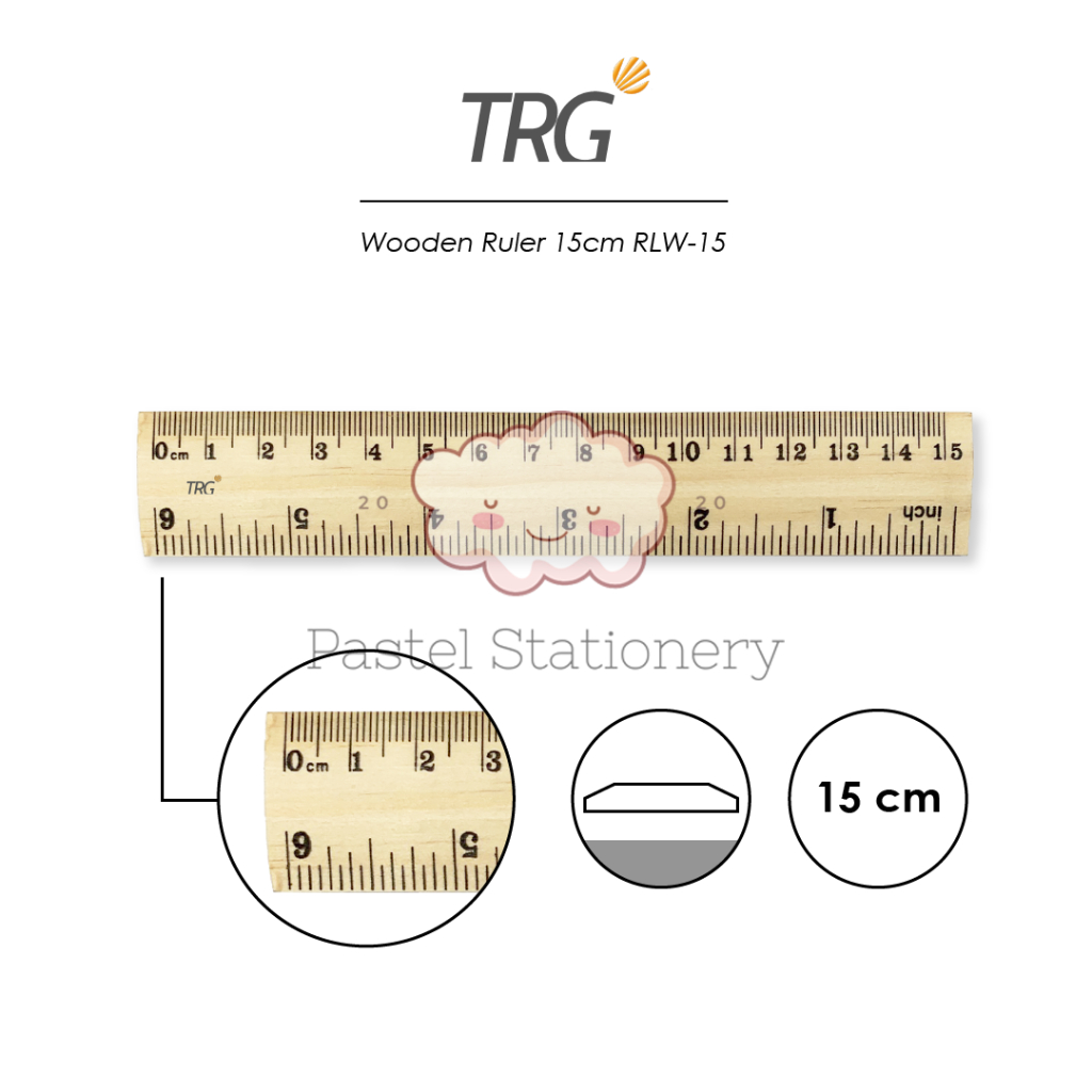 

TRG Wooden Ruler 15 cm RLW-15 - Penggaris Mistar Kayu 15cm TRG