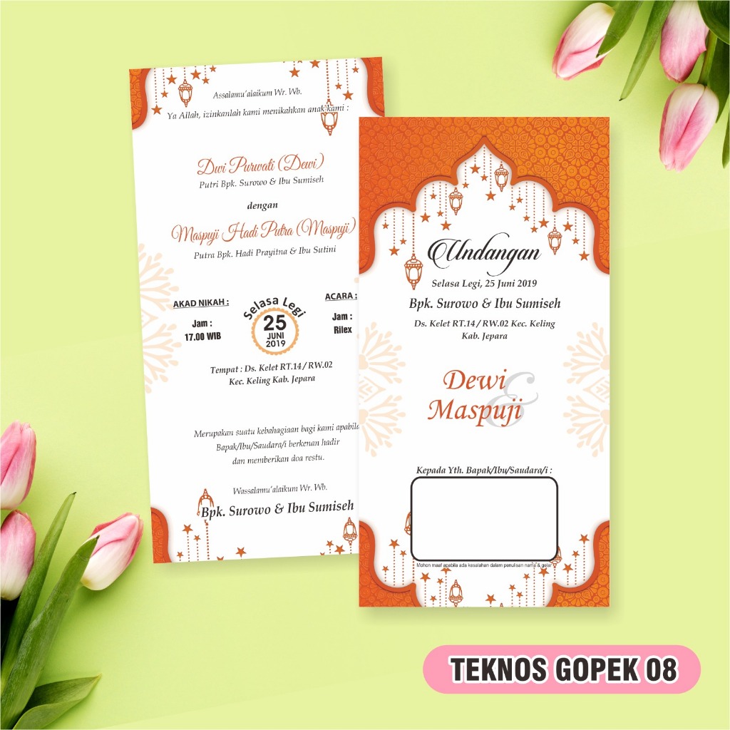 UNDANGAN NIKAH CUSTOM UNIK MURAH GOPEK SERI 1