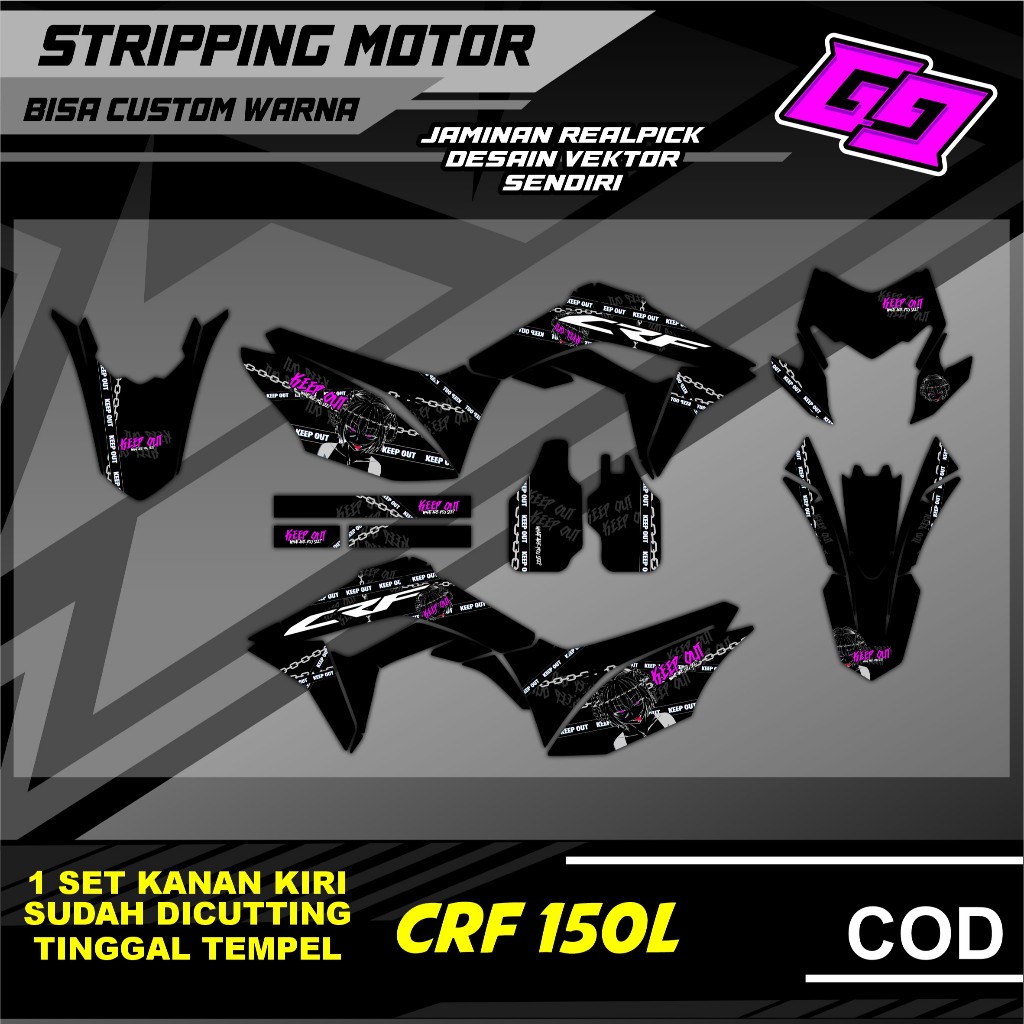 DECAL SIMPEL HONDA CRF 150L ANIME VIRAL KEREN