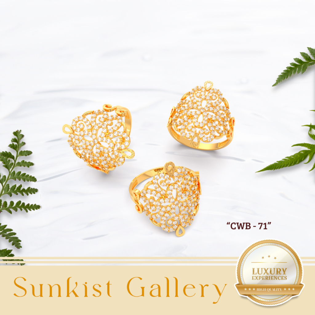 CINCIN WANITA EMAS ASLI MODEL DUBAI BUNGA MEWAH EMAS MUDA KADAR 300 (6K) KODE CWB 71 72