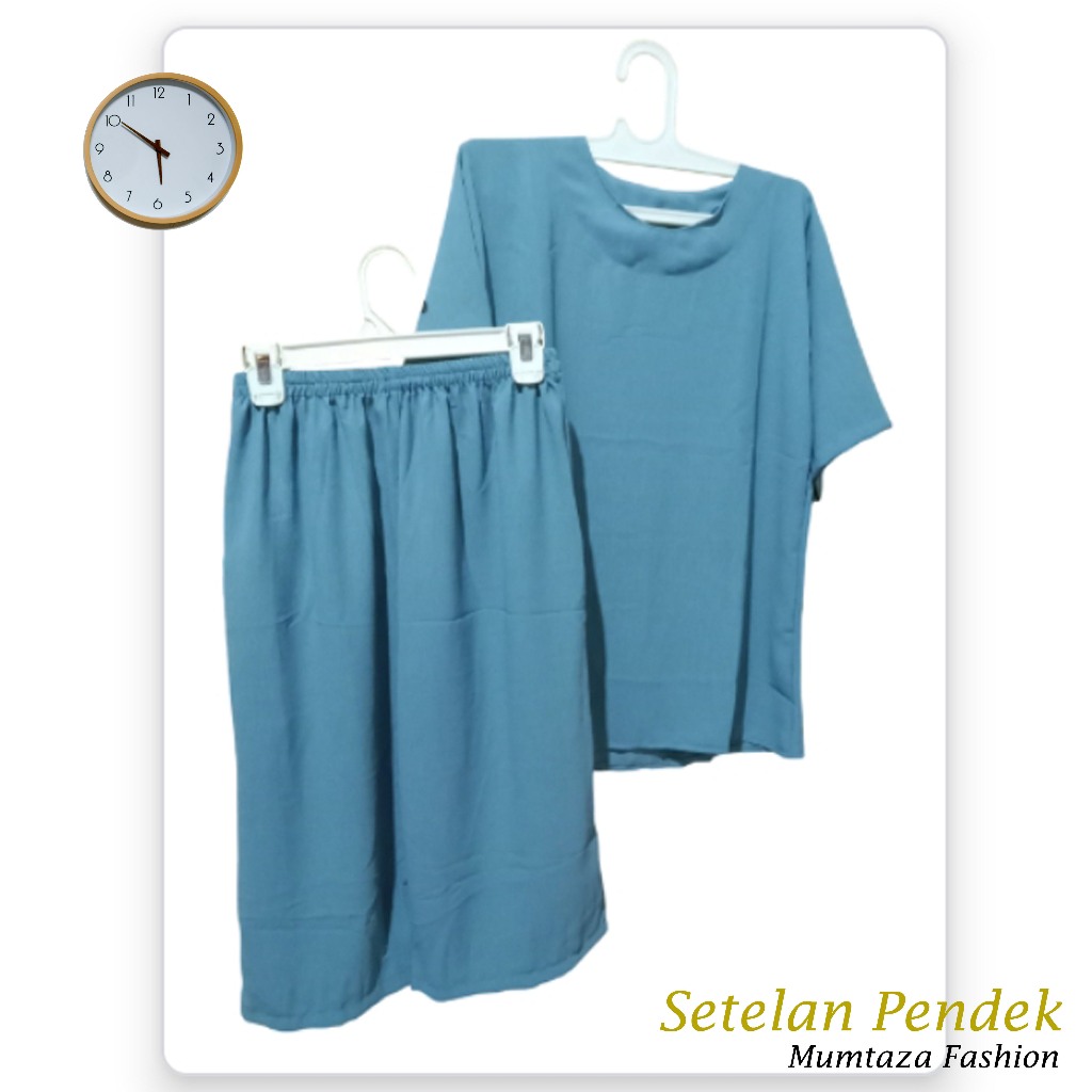 Setelan Mumtaza Cringkle Airflow | One Set Kemeja Oblong Mumtaza Crinkle/Setelan Andin