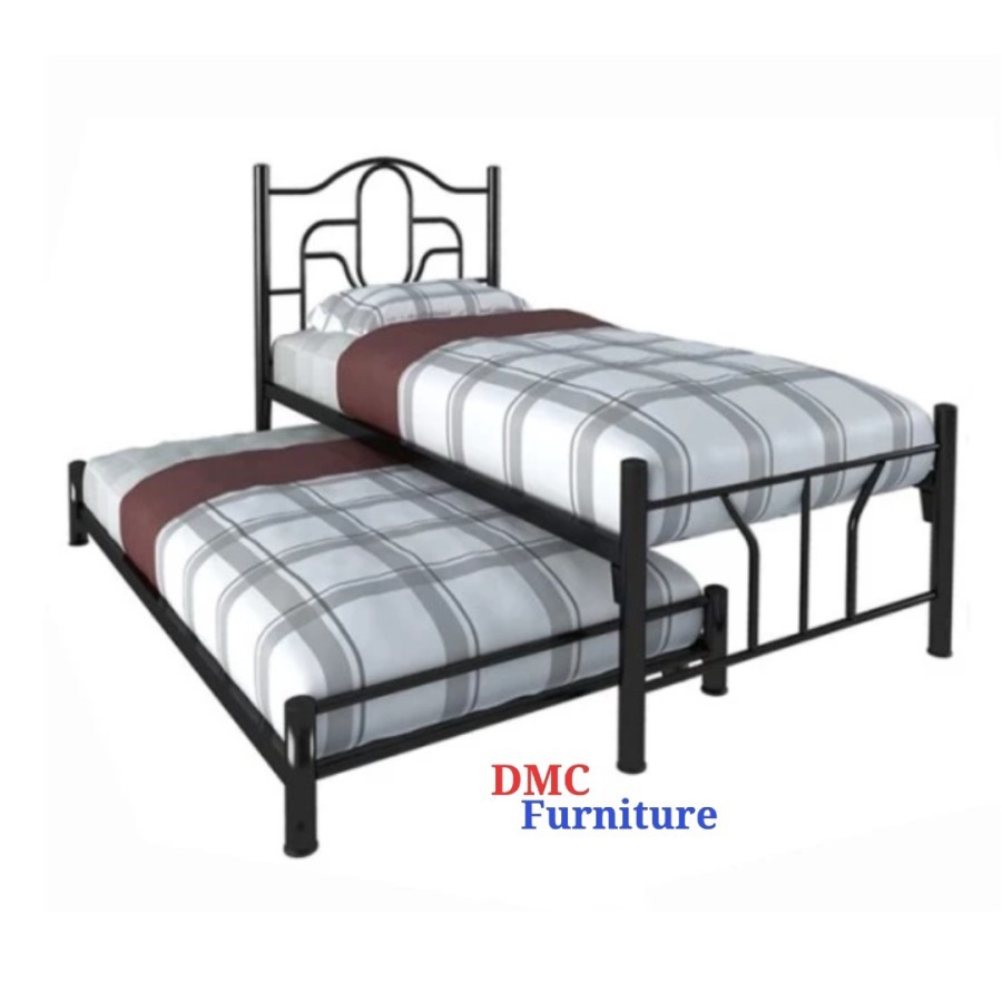 Ranjang sorong 90 cm ranjang besi atas bawah ranjang tingkat besi sorong 90