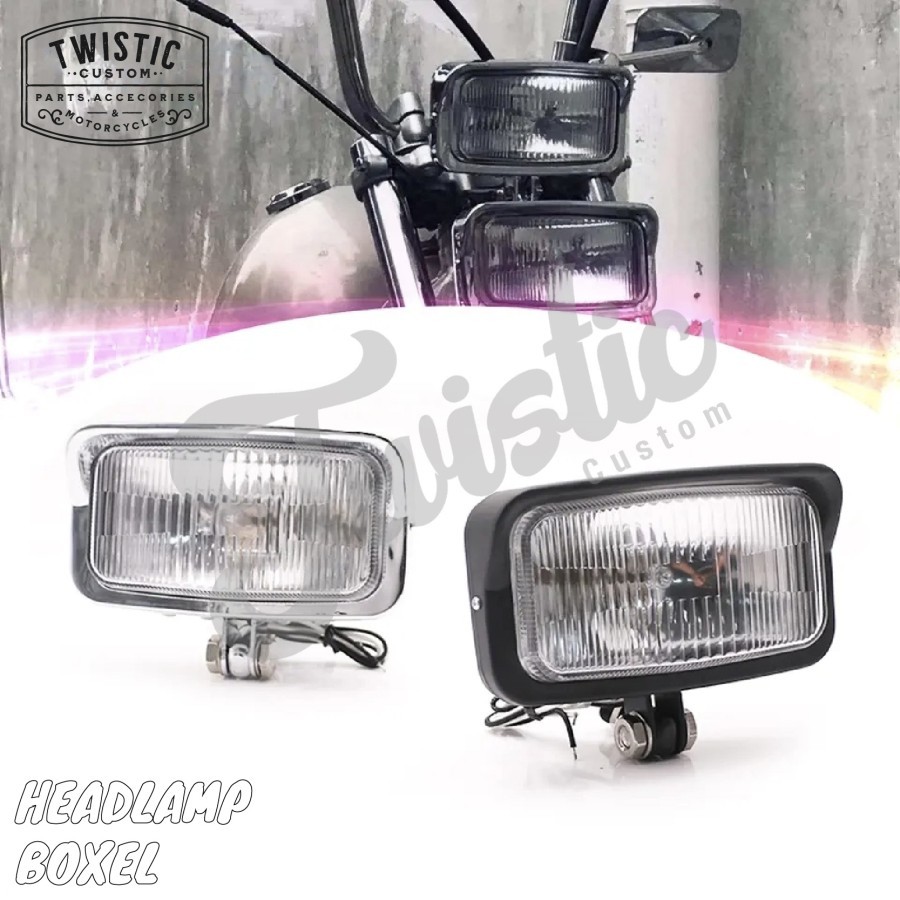 Headlamp Lampu Depan Boxel Motor Custom Japstyle Tracker Scrambler