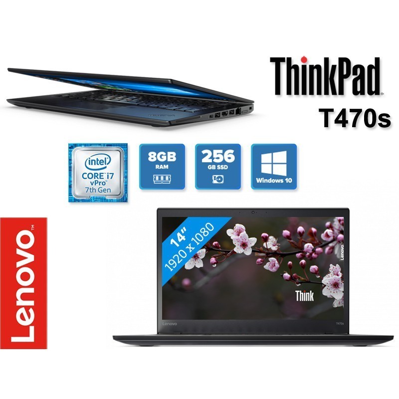 LAPTOP GAMING  Lenovo Thinkpad T470s i7 7TH Touchscreen (FREE GIFT) - T470S i7, RAM 8 SSD 256GB