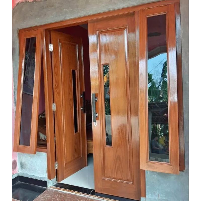 kusen pintu kupu kupu bahan kayu jati putih