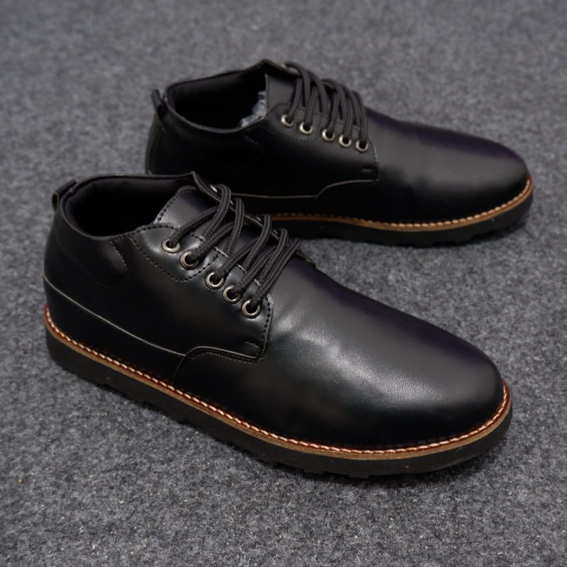 cole-sepatu boot pria Hitam kulit Pu lapangan proyek kerja