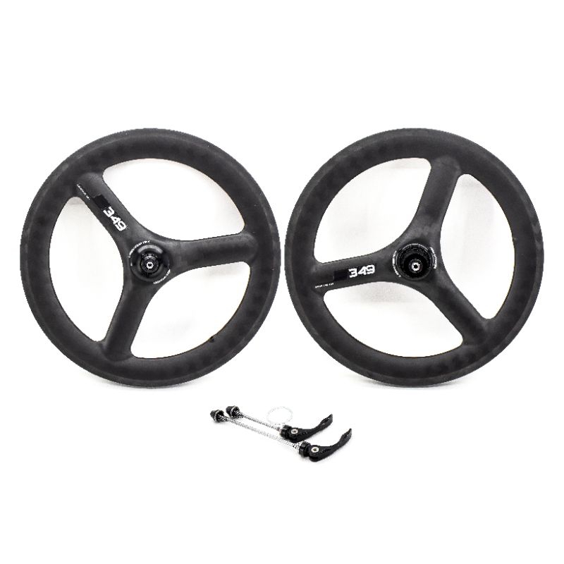 Wheelset Carbon Sepeda Lipat Nautilus 3 Spoke Rim Brake 16 Inch 349
