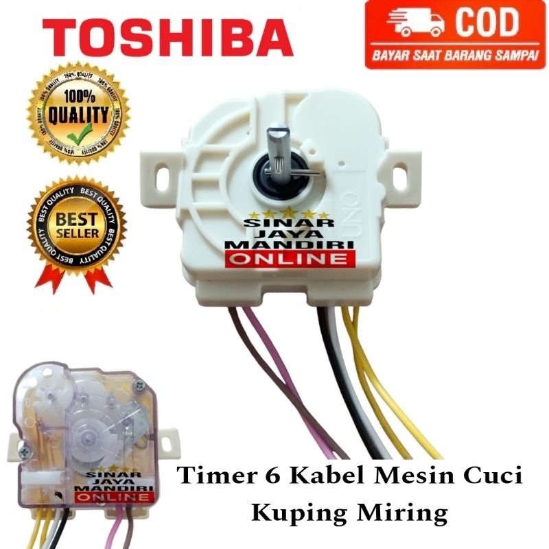 Timer Mesin Cuci 6 Kabel Toshiba 2 Tabung Kuping Miring