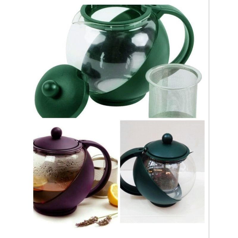 Teko teh Aurora teko penyaringan teh bulat