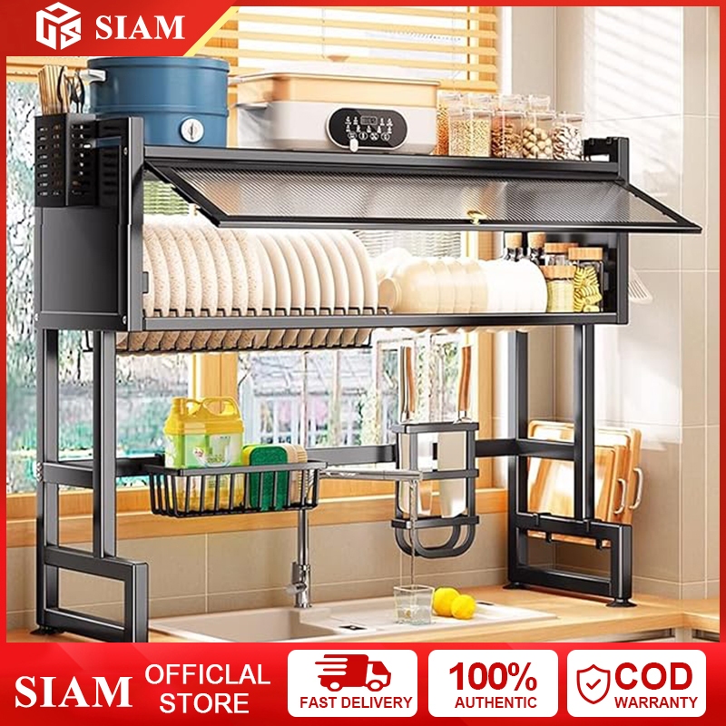 Wastafel Dapur Rak Wastafel Meja Penyimpanan Piring Penyimpanan Piring Cuci Multi-fungsi Taruh Wasta