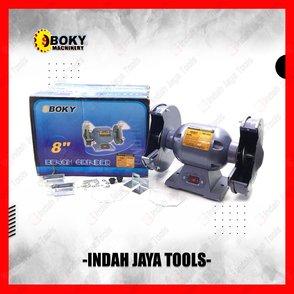 BOKY Mesin Gerinda Duduk 8 Inch - Bench Grinder Gemstone Heavy Duty